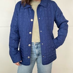 Coach Quilted Jacket - Navy Blue